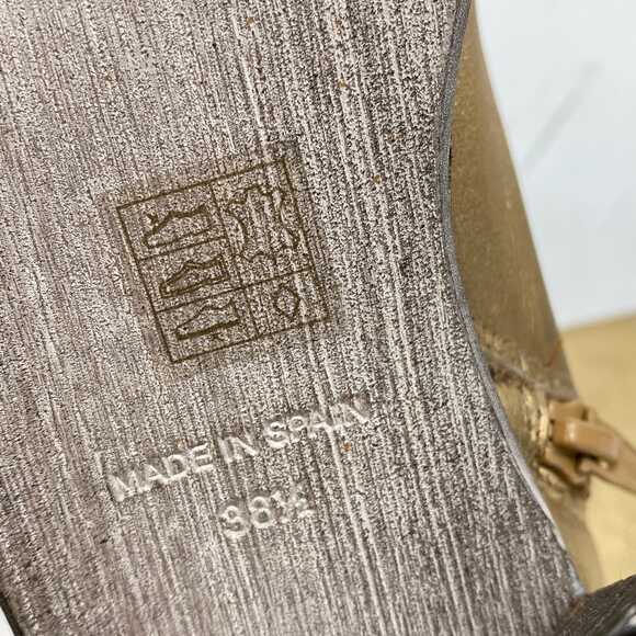 Free People Gold Leather Slip-On Heeled Boots | EU 38.5 (US 8) - Picture 6 of 8